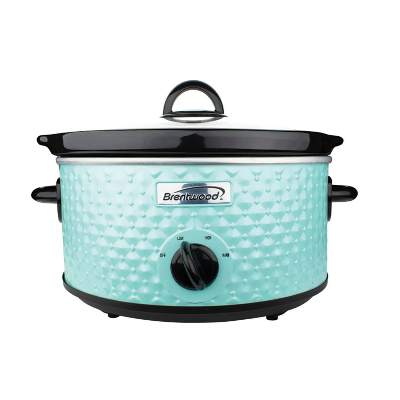 Brentwood Blue 3.5qt. Diamond-Pattern Slow Cooker